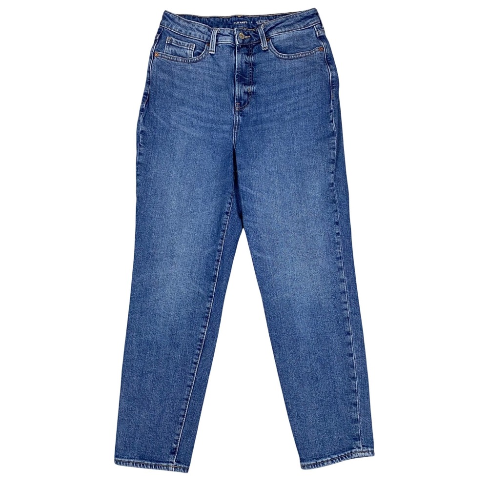 Old Navy O.G. Straight Extra High Rise Slim Pocket Jeans Womens 8 Blue Denim